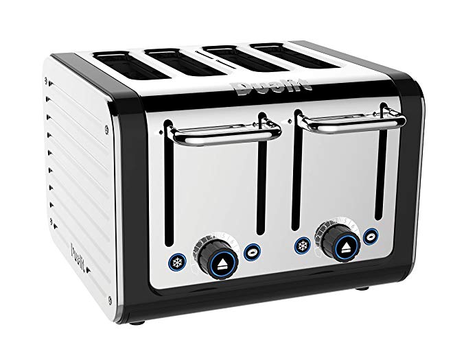 An image related to Dualit Stainless Steel 4-Slice Black Wide Slot Toaster