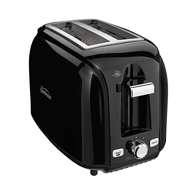 An image of Sunbeam 027045766456 2-Slice Black Toaster | The Top Toasters 