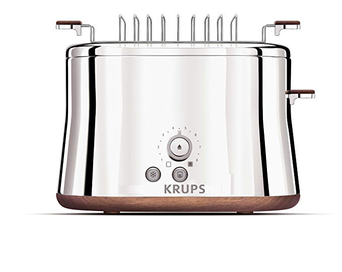 An image of Krups 1100W Stainless Steel 2-Slice Silver Wide Slot Toaster | The Top Toasters 