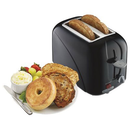 An image of Proctor Silex 2-Slice Black Compact Cool Touch Toaster