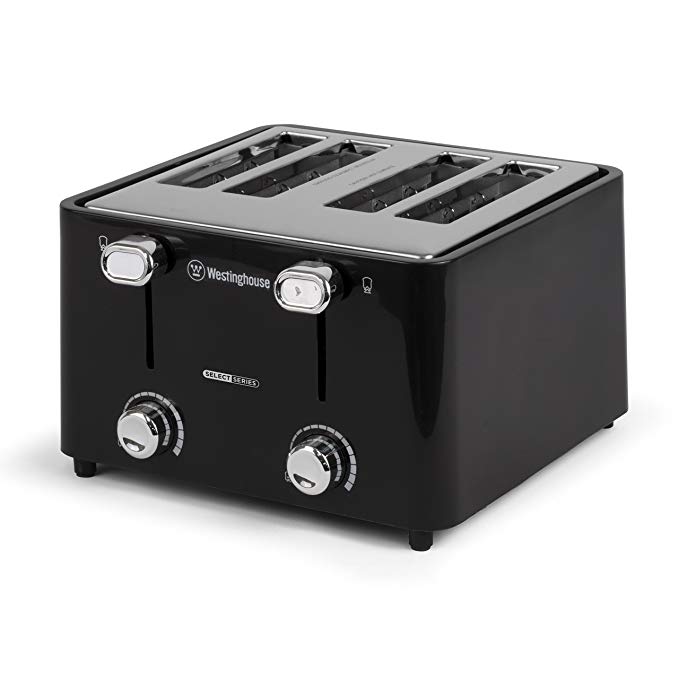 An image of Westinghouse 4-Slice Black Cool Touch Wide Slot Toaster