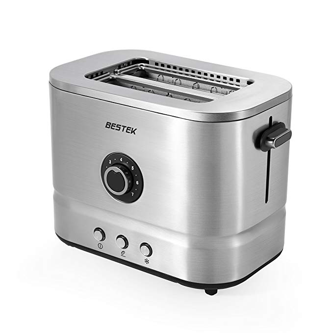 An image related to BESTEK Stainless Steel 2-Slice 7-Mode Compact Wide Slot Toaster