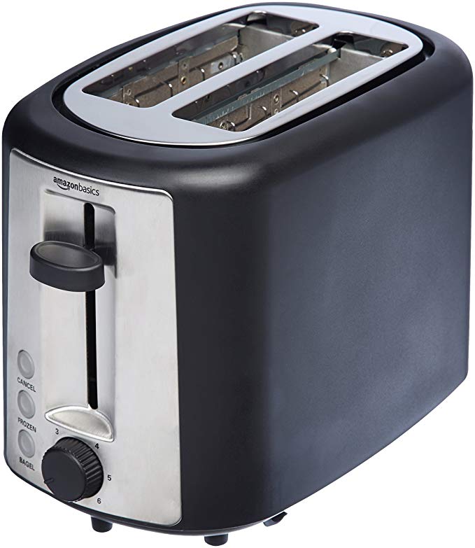 An image of AmazonBasics 2-Slice 6-Mode Wide Slot Toaster