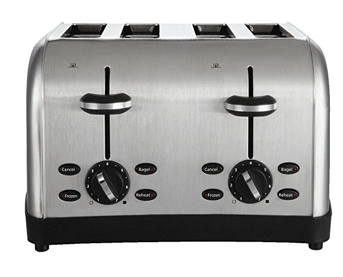 An image of Oster Stainless Steel 4-Slice Metal 7-Mode Compact Wide Slot Toaster