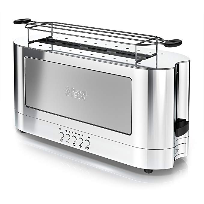 Long Slot Toaster, 2 Slice Toaster Best Rated Prime with Warming Rack,  1.7'' Extra Wide Slots Stainless Steel Toasters, 6 Bread Shade Settings