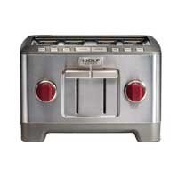 An image of Wolf Gourmet 4-Slice Red Wide Slot Toaster | The Top Toasters 