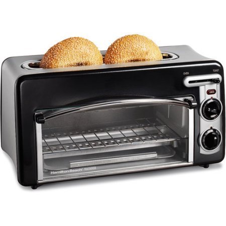 An image of Hamilton Beach 2-Slice Black Compact Wide Slot Toaster