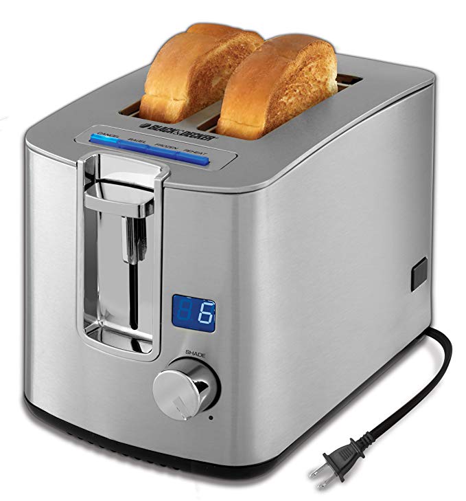 An image of BLACK+DECKER Stainless Steel 2-Slice Classic Silver Wide Slot Toaster