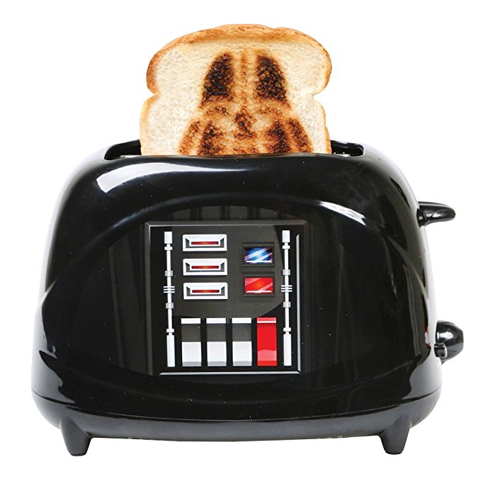 An image of Uncanny Brands Plastic Darth Vader 2-Slice Black 7-Mode Toaster