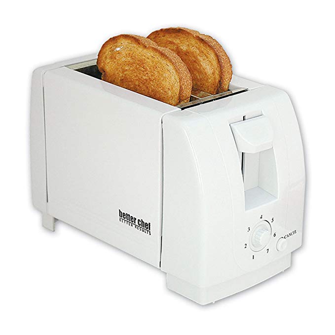 An image of Better Chef 2-Slice White 7-Mode Wide Slot Toaster