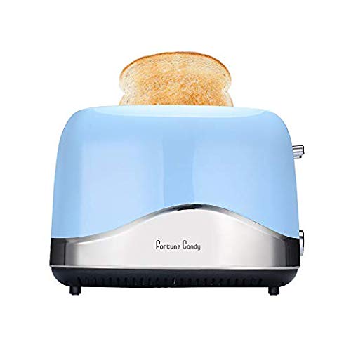 An image related to Fortune Candy Stainless Steel 2-Slice Blue Wide Slot Toaster