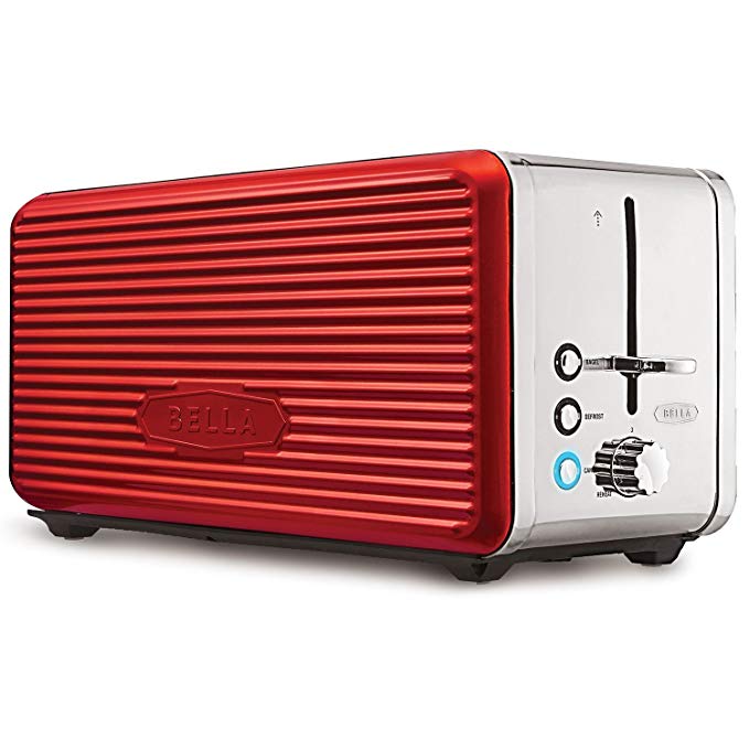 An image of BELLA 4-Slice Red Toaster | The Top Toasters 