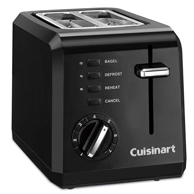 An image of Cuisinart CPT-122 Plastic 2-Slice Black 7-Mode Compact Cool Touch Wide Slot Toaster