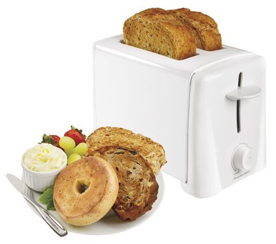 An image of Hamilton Beach 2-Slice White Cool Touch Toaster | The Top Toasters 