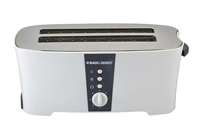 An image of BLACK+DECKER 1350W 4-Slice White Toaster