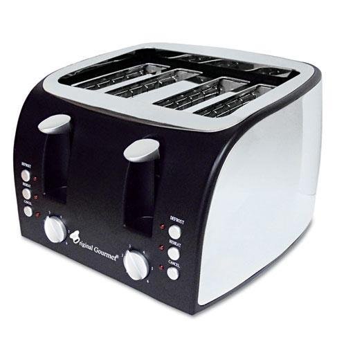 An image of Original Gourmet Food Co. Stainless Steel 4-Slice Black Toaster | The Top Toasters 