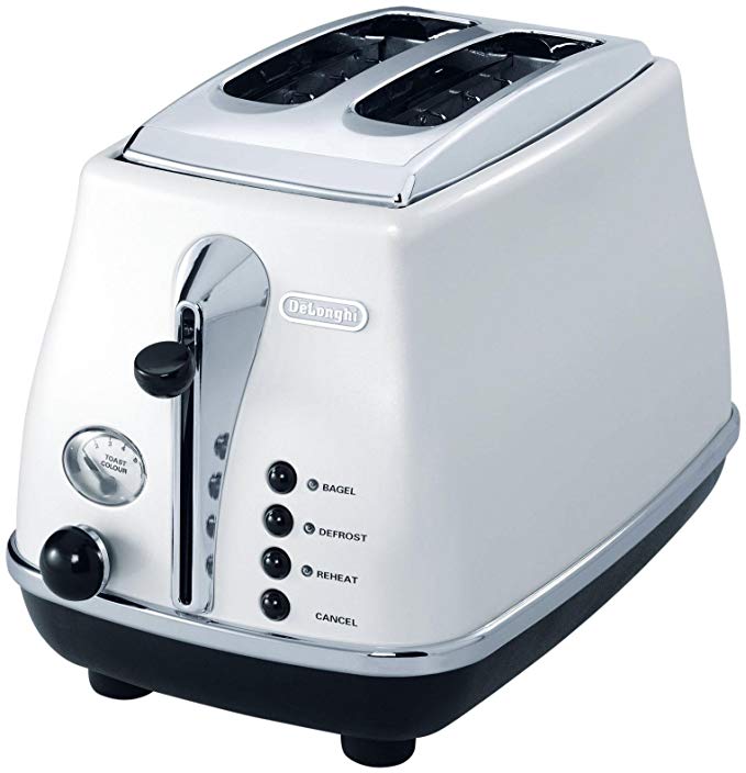 Gloss White 4 Slice Long Slot Toaster