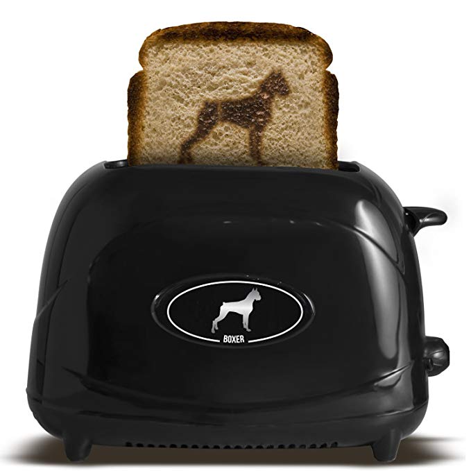 An image of Uncanny Brands TSTE-PET-BOX Boxer 2-Slice Black Toaster