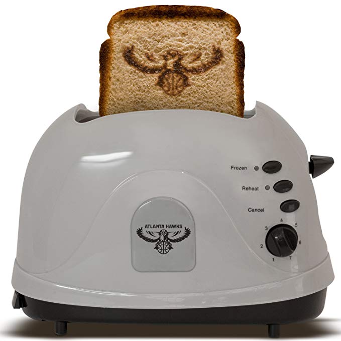 An image of Uncanny Brands 700W Atlanta Hawks 2-Slice 7-Mode Compact Cool Touch Toaster | The Top Toasters 