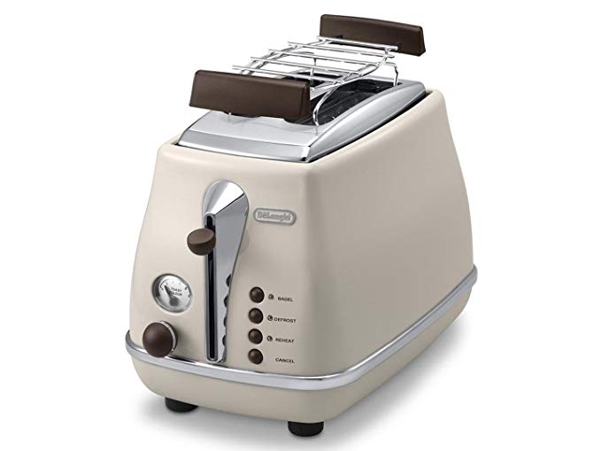 An image of DeLonghi 900W 2-Slice Vintage Long Slot Toaster | The Top Toasters 