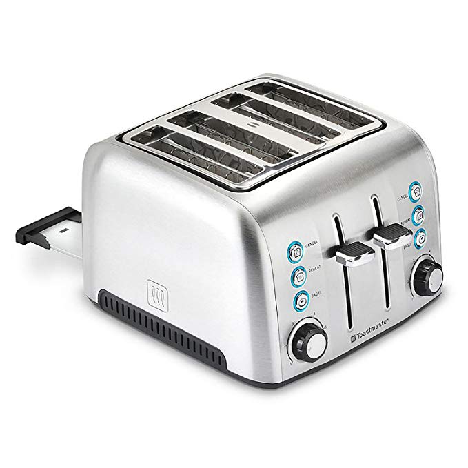 An image of Toastmaster Stainless Steel 4-Slice Wide Slot Toaster | The Top Toasters 