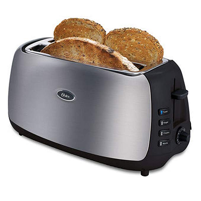 An image of Oster TSSTJC4SST-LST Stainless Steel 4-Slice 7-Mode Long Slot Toaster