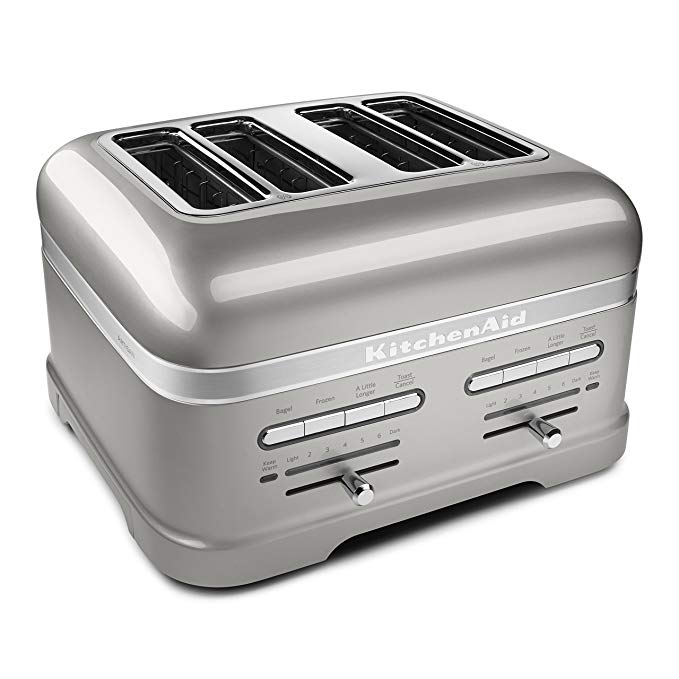 An image of KitchenAid KMT4203SR 4-Slice Silver 7-Mode Toaster