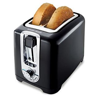 An image related to BLACK+DECKER 1200W 2-Slice Black Wide Slot Toaster