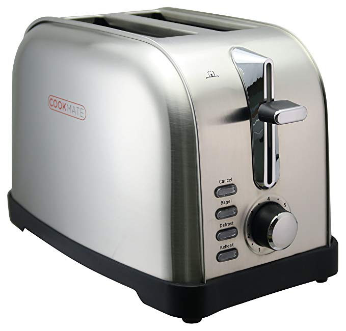 An image of Cookmate 750W Stainless Steel 2-Slice Classic 7-Mode Wide Slot Toaster | The Top Toasters 