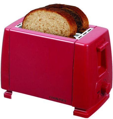 An image related to Cookinex ED-326B Stainless Steel 2-Slice Red Toaster