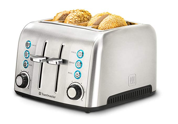 An image of Toastmaster TM-43TS Stainless Steel 4-Slice 6-Mode Wide Slot Toaster