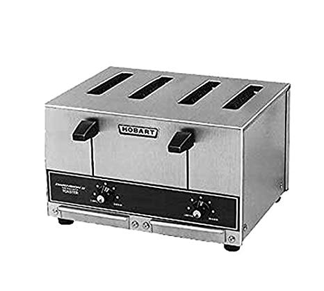 An image of Hobart ET27-6 240V 4-Slice Gray Wide Slot Toaster