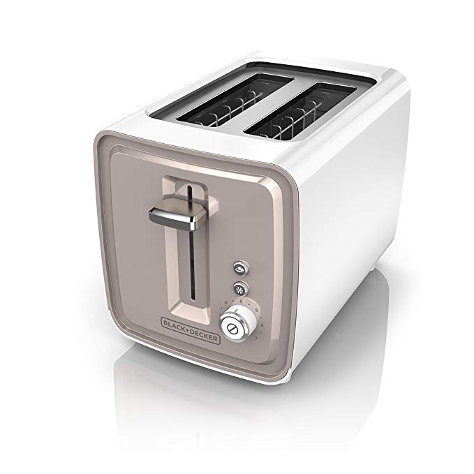 An image of BLACK+DECKER 2-Slice Champagne 7-Mode Wide Slot Toaster | The Top Toasters 