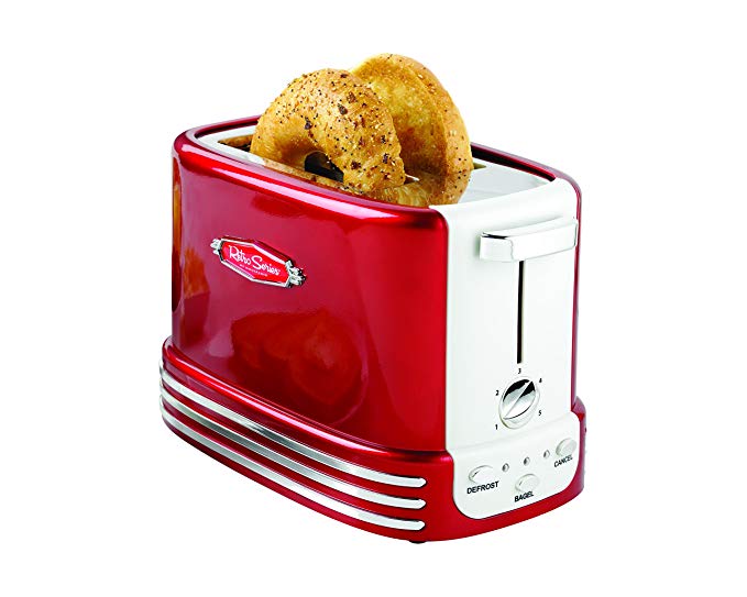 An image of Nostalgia 900W 2-Slice Long Slot Toaster