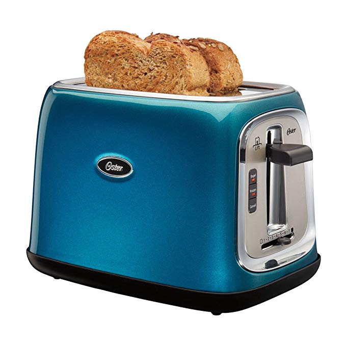 An image of Oster Stainless Steel 2-Slice Blue 7-Mode Wide Slot Toaster