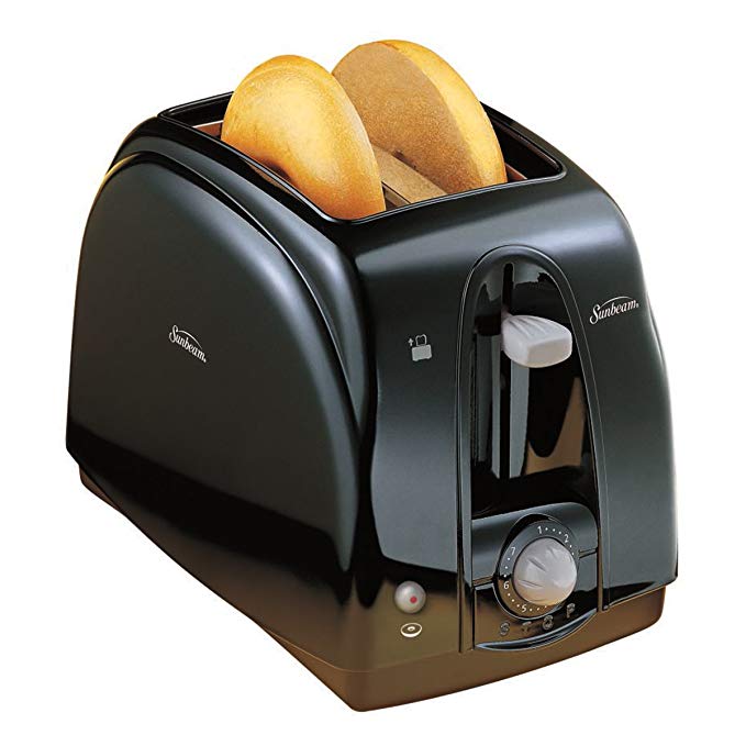 An image of Sunbeam 3910-100 2-Slice Black 7-Mode Cool Touch Wide Slot Toaster | The Top Toasters 