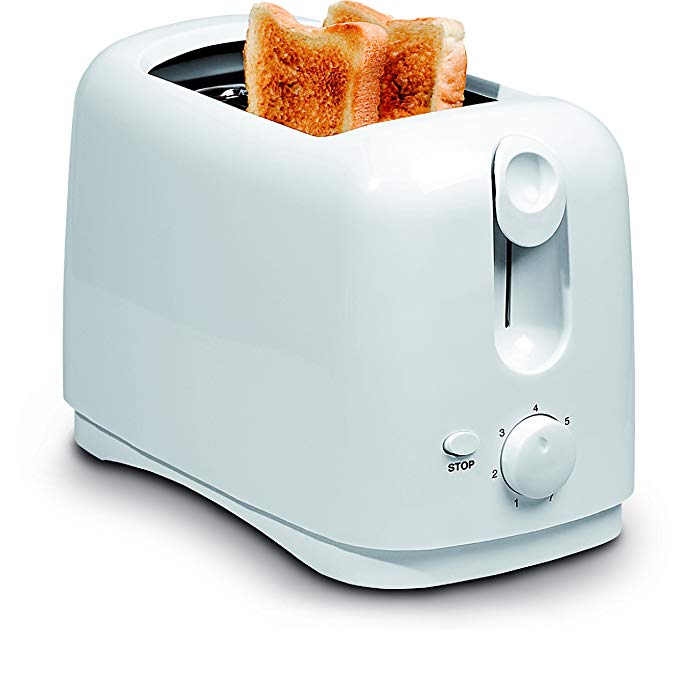 An image related to Uniware 750W 2-Slice White Cool Touch Wide Slot Toaster