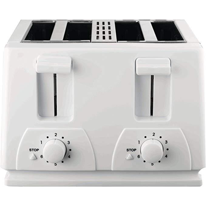 An image of Brentwood TS-264 Plastic 4-Slice White 6-Mode Toaster