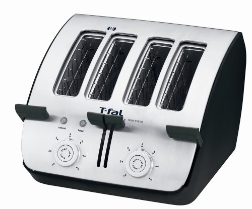 An image of T-Fal 1800W 4-Slice Black 7-Mode Wide Slot Toaster