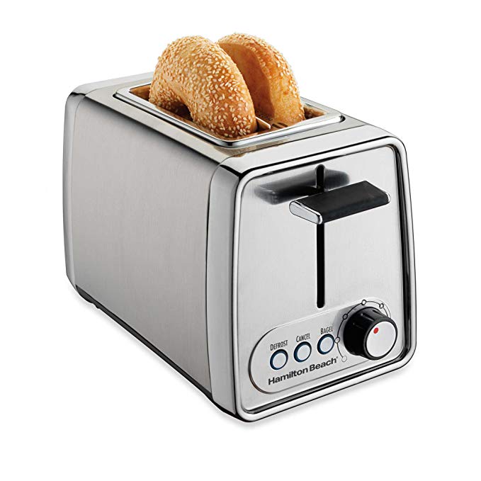 An image of Hamilton Beach 2-Slice Modern Chrome Wide Slot Toaster