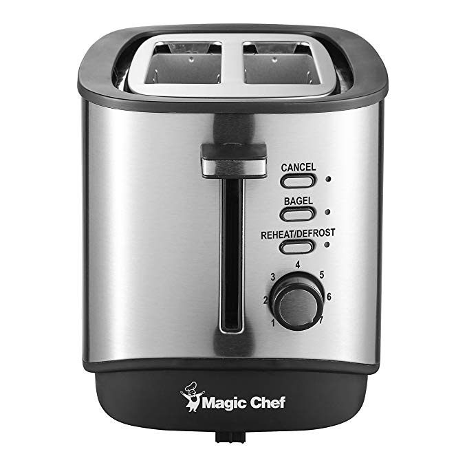 An image of Magic Chef Stainless Steel 2-Slice 7-Mode Wide Slot Toaster