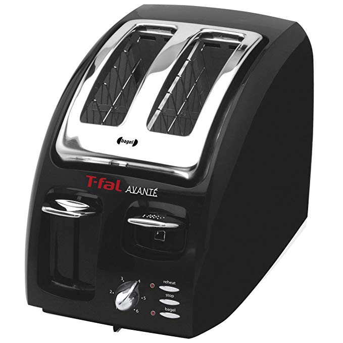 An image of T-Fal 2-Slice Classic Black 6-Mode Wide Slot Toaster | The Top Toasters 