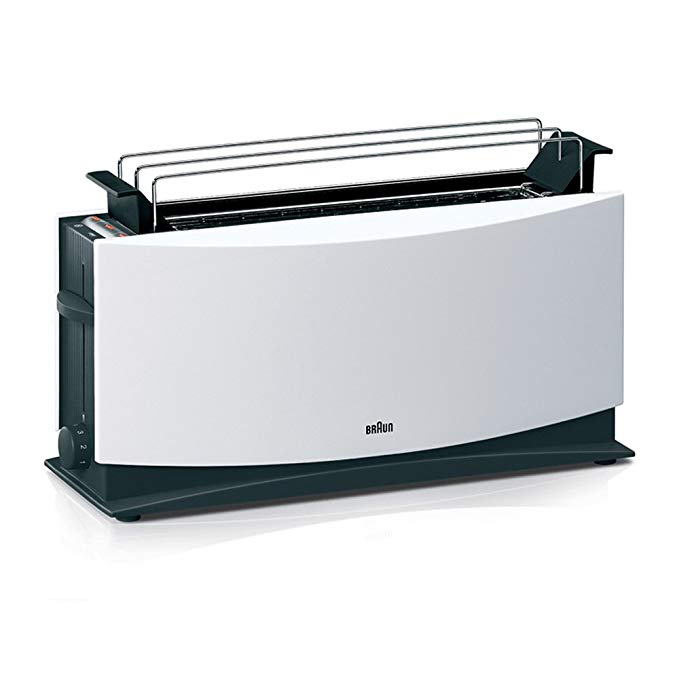 An image of Braun 220V 2-Slice Modern White Cool Touch Long Slot Toaster