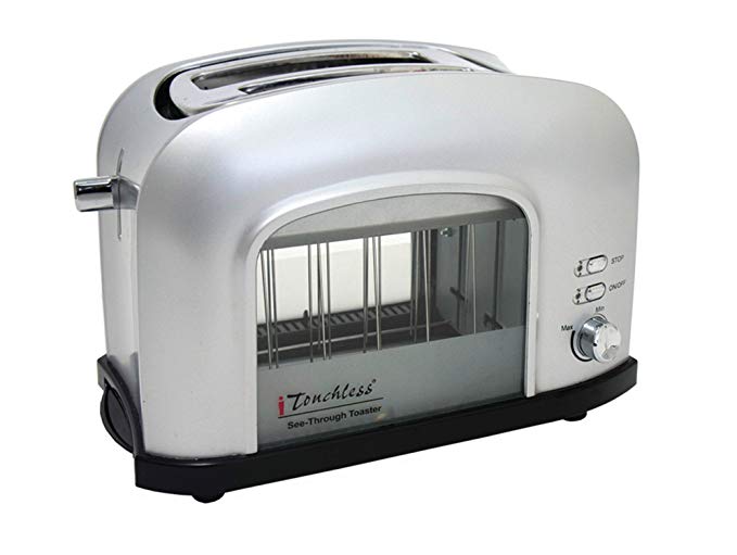 An image of ITouchless 2-Slice Silver Cool Touch Toaster