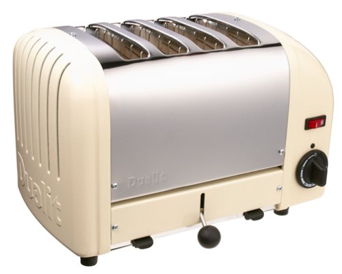 An image of Dualit Stainless Steel 4-Slice Classic Cream Wide Slot Toaster