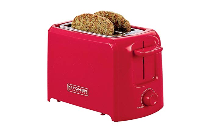 An image of Kitchen Selectives 2-Slice Red Cool Touch Wide Slot Toaster | The Top Toasters 