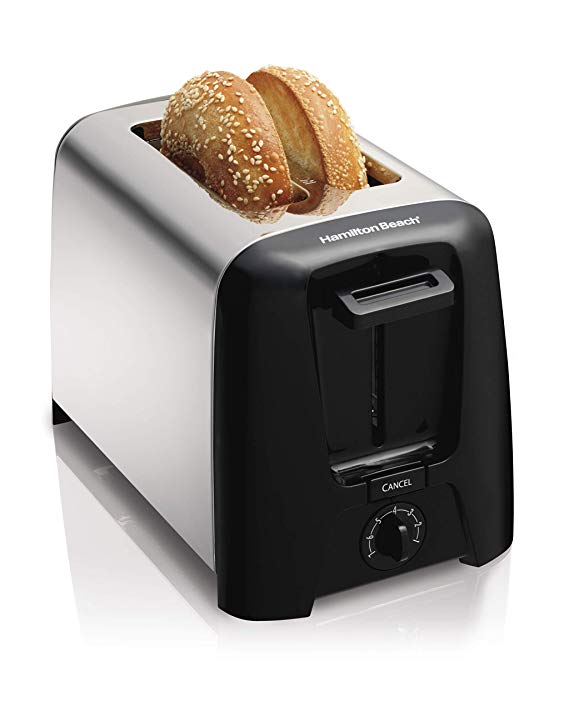 An image of Hamilton Beach 2-Slice Chrome Cool Touch Wide Slot Toaster | The Top Toasters 