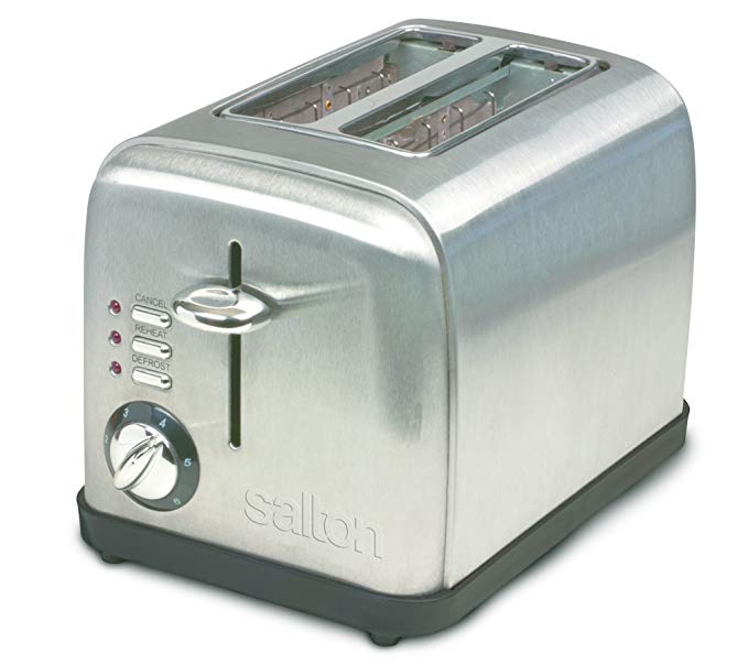 An image related to Salton Stainless Steel 2-Slice Metal Wide Slot Toaster