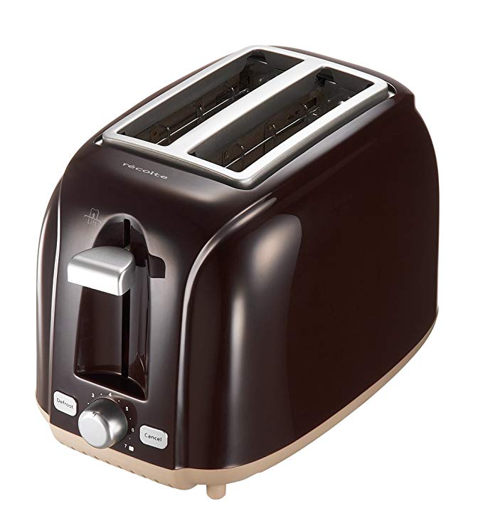 An image of Recolte RPT-1BR 800W Bitter Brown Wide Slot Toaster