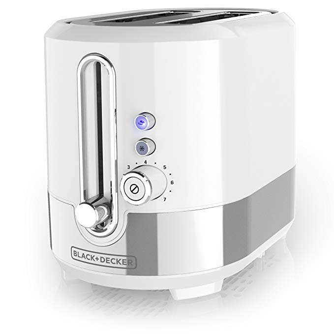 An image related to BLACK+DECKER TR2200WSD Plastic 2-Slice Modern White 7-Mode Compact Wide Slot Toaster